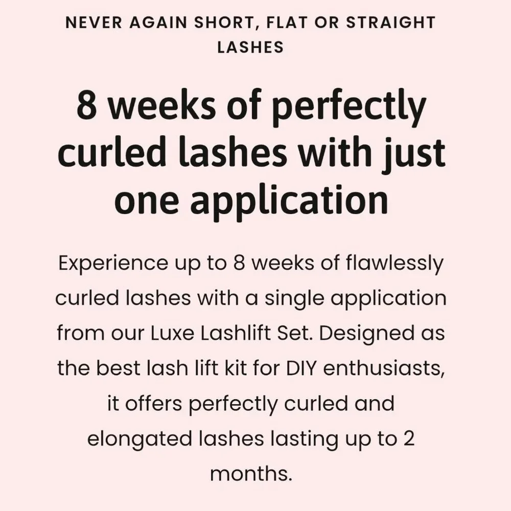 Luxe Lashlift Set ✦ Gentle Lash Lift Kit ✦ Strong Adhesive 8 Weeks Lift NWT